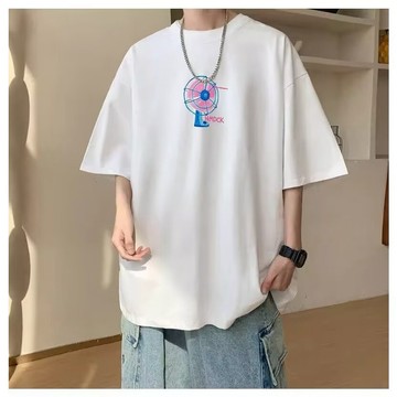 韓版潮牌潮流短袖 夏季新款短T oversize 薄款設計 時尚穿搭 休閒短袖 日系印花短袖