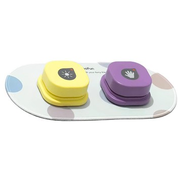MewooFun 喵乎汪也 寵物錄音訓練按鈕  紫色 + 黃色  1套  32.6 x 15.6 x 4.5cm