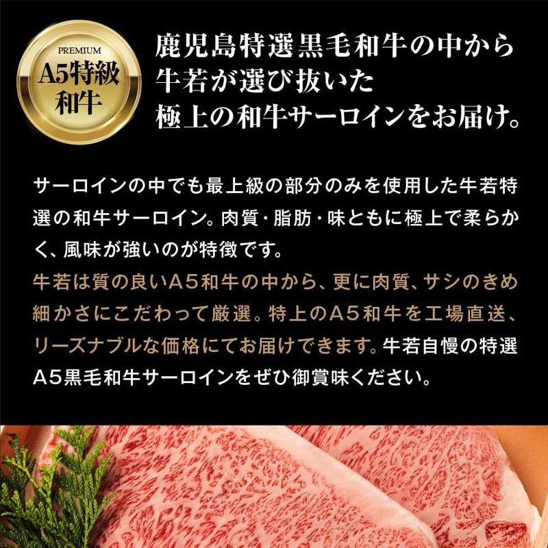 牛若400g 鹿児島特選A5黒毛和牛サーロインステーキ (3~4名様用 2枚入り) 九州精肉工場 ギフト サーロイン