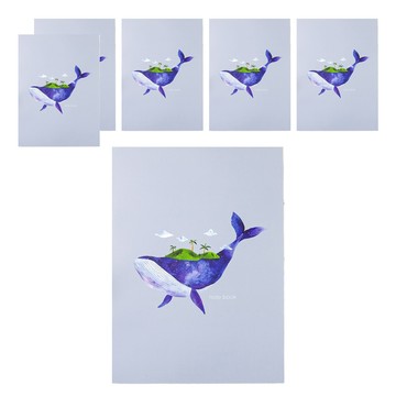conifer 綠的事務 膠裝易撕筆記本 柔伊插畫Ⅳ聯名款 3916-23 16K 方格  鯨之綠洲  6本