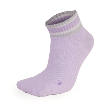 FootSpa足弓加強運動機能短襪-橫條 - M粉紫