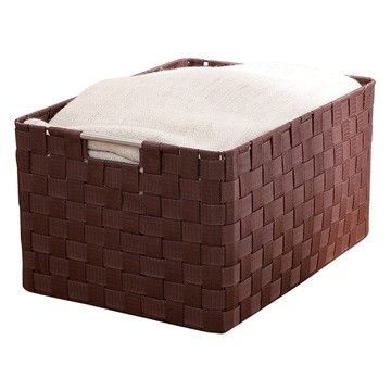 米禾 簡約質感收納籃  S(35 x 23 x 16cm)  可可色  1個