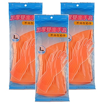 三花 Three Flower 加厚手套 L 3包 - 耐用舒適 居家清潔必備  加厚