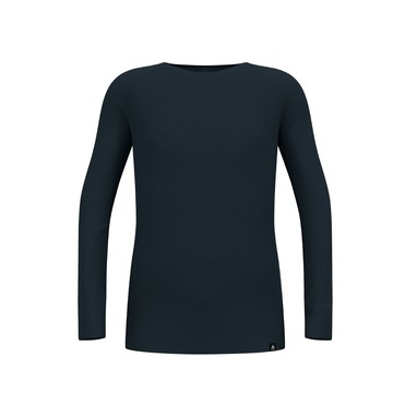 odlo 瑞士 童 eco銀離子保暖型圓領上衣深藍寶石159229/衛生衣/內層衣/內搭衣