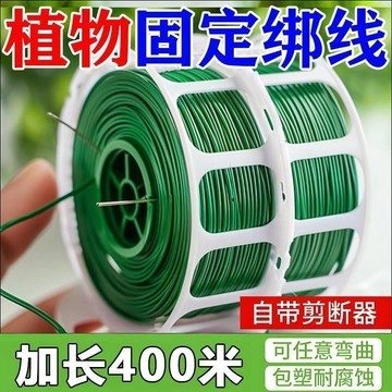 【限時搶】多功能加粗園藝捆紮綫輔助爬藤蔓固定器細鐵絲包塑紮帶 WGH9