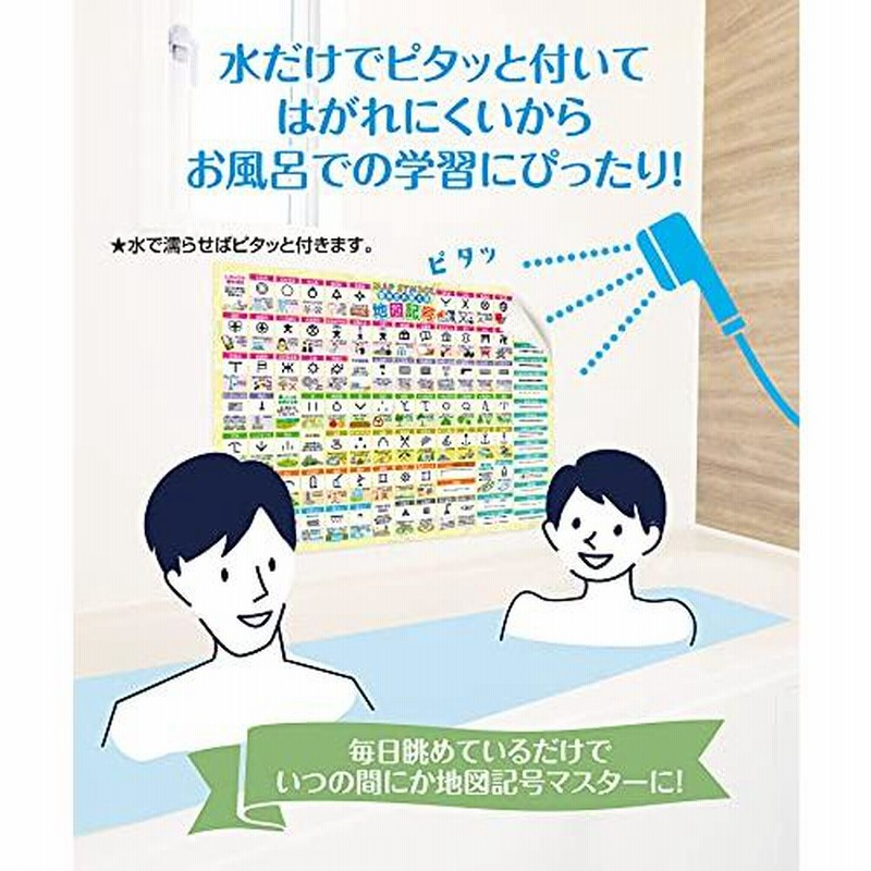 地図記号 お風呂ポスター サイズ 横51 5cm 縦36 4cm 意味で覚える地図記号 中学受験 社会 暗記 防水 お風呂の学校 通販 Lineポイント最大0 5 Get Lineショッピング