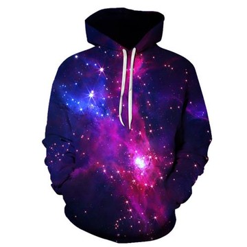 Starry sky hooded long-sleeved hoodie 星空3D印花連帽長袖衛衣