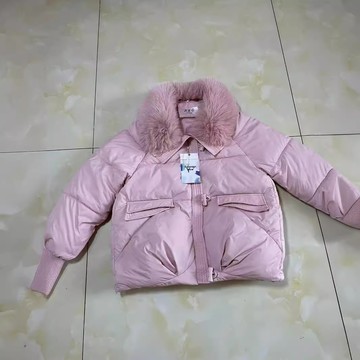 伊人-歐洲站短款羽絨棉服女新款冬季大毛領翻領時尚棉衣小個子外套
