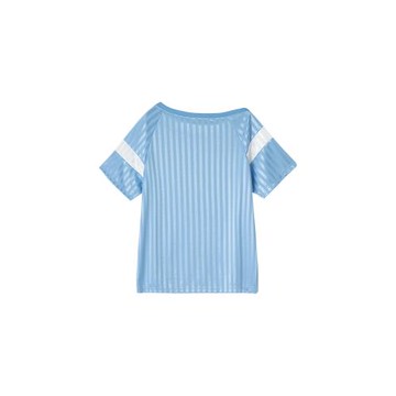 GOST斜肩字母印花拼接球衣時尚簡約拼色設計運動風字母印花短袖T