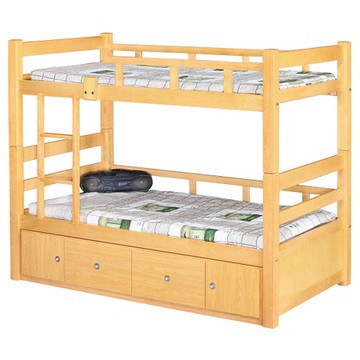 白楓木3.7尺雙層床（含收納櫃）