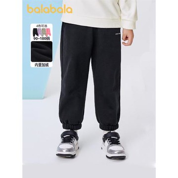 巴拉巴拉兒童褲子男童女童運動褲中大童寶寶加絨加厚長褲冬裝童裝