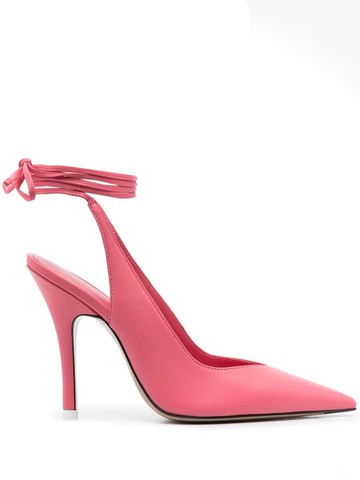 The Attico - strap-detail pointed-toe pumps - women - Calf Leather/Calf Leather/Calf Leather/Rubber - 38.5 - Pink