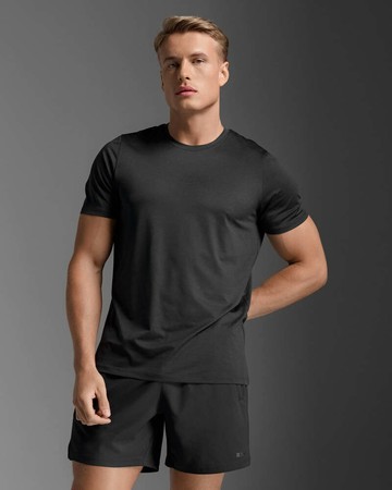 2XU Motion Tee 男士 挑戰者吸濕排汗棉柔T恤｜黑