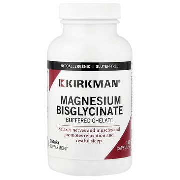Kirkman Labs, 雙甘氨酸鎂緩衝螯合物，100 毫克，180 粒膠囊（每粒膠囊 50 毫克）