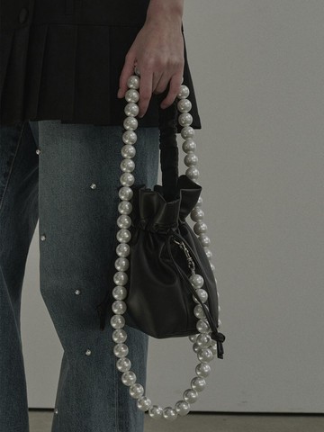 2way Pearl Mini Shoulder Bag [Black]