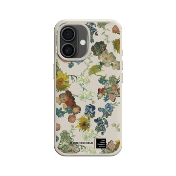 iPhone 16 SolidX 貝殼灰 - Van Gogh Museum - Vincent 的花朵-50週年紀念款 透明