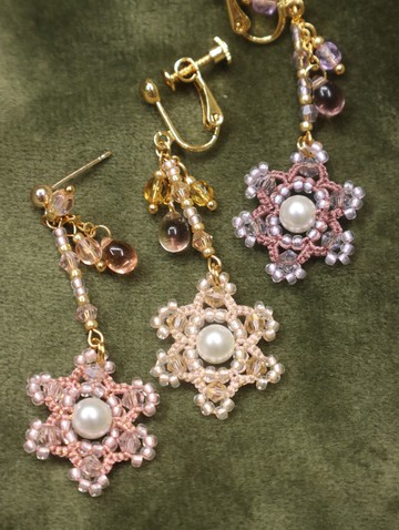 流星的軌跡 梭編蕾絲耳環 原創設計編譜