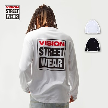 VISION STREET WEAR 經典美式BOXLOGO 圓領長袖T卹 男女同款 V230NC0002