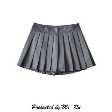 美式復古學院風灰色防走光有底褲百褶裙青春百搭前短后長JK制服裙