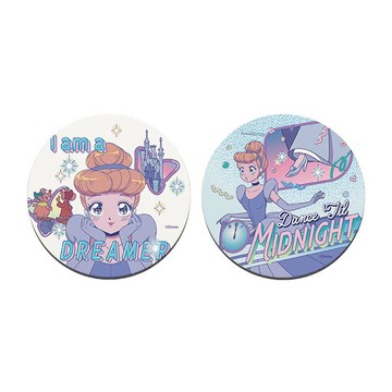 【Disney 迪士尼】軟式珪藻土杯墊-漫畫風 漫畫仙杜瑞拉 （2入/組） （10*10*0.5cm）_廠商直送