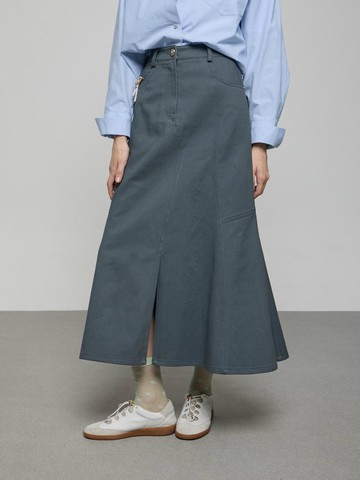 Mermaid Pigment Denim Skirt [GR] (D252MSD233)