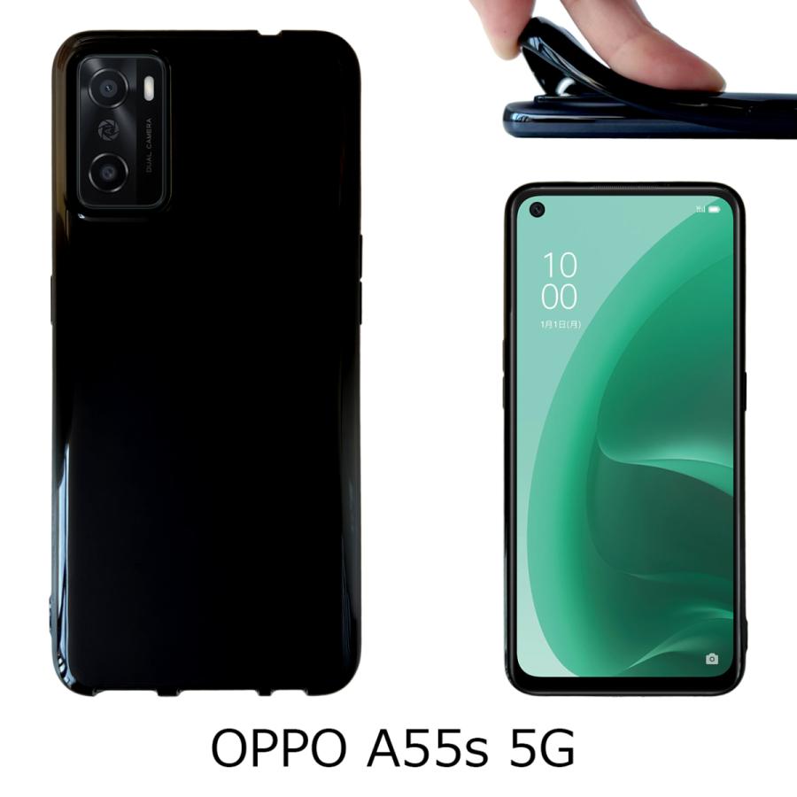 OPPO A55s 5G 【 黒TPU 】 オッポA55s oppoa55 a55 oppoa55s ケース