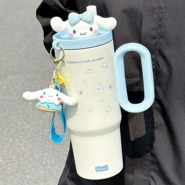 臺灣出貨🥛】多喝水水杯夏季🍼Hellokitty可愛冰霸杯女生大容量不鏽鋼吸管保溫杯辦公把手咖啡杯DAF3