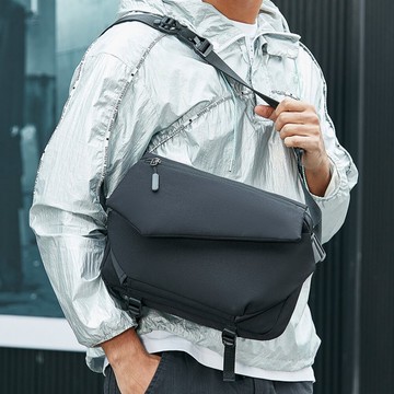 {快速出貨 TW} 肩背包 斜跨包 男包 郵差包 騎士機能包 磁扣斜背包 潮流男士單肩包 牛津布大容量肩背包 潮酷斜挎包