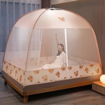 年新款蒙古包蚊帳家用免安裝學生宿舍兒童防摔可折疊方便拆洗
