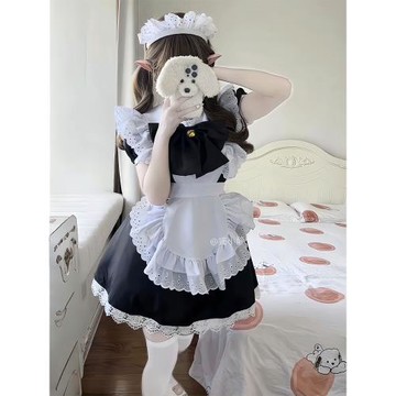 經典黑白女仆裝cos大碼lolita軟妹連衣裙動漫展萬圣節cosplay女裝