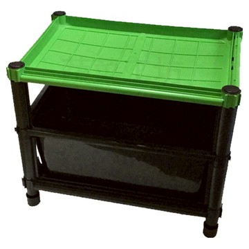 蔬菜工坊 單層芽菜箱 底盤 + 上蓋 + 網孔水箱 + 接桿 8個 + 單小腳 4個 + 單小蓋 4個  1套