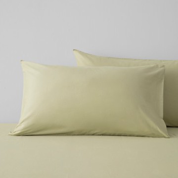 PALETTE250織素色純棉美式枕套2入琉璃綠