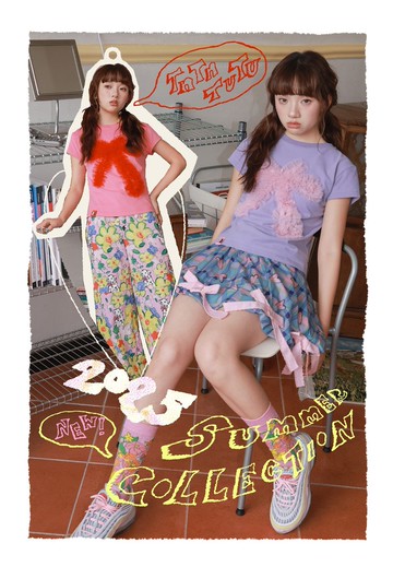 雙色網紗蝴蝶結T恤純色圓領短袖