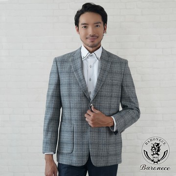 【BARONECE】英倫紳士格紋休閒獵裝_藍(622309-08)