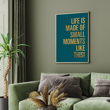 小而美好的時刻-金色英文字體掛畫/餐廳掛畫/幸福感禮物/新年佈置