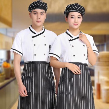 廚師服夏裝酒店餐館廚房后廚男女工作服蛋糕店烘培師工作制服短袖