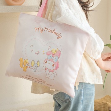 超人氣卡通 - 收納袋/單肩包/購物袋-卡通人物美樂蒂 (46x39cm)