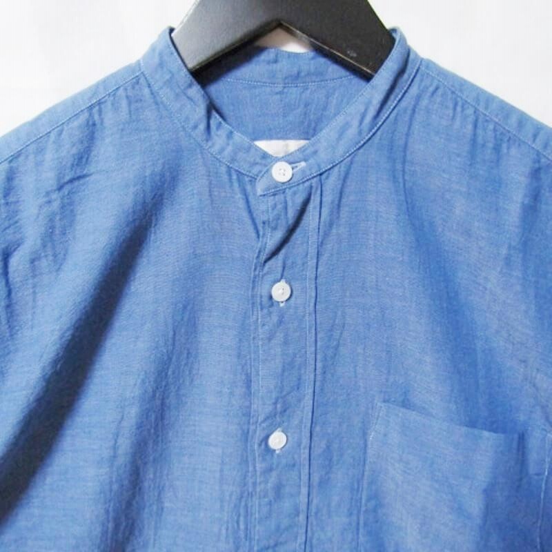 専用！【サイズ1】comoli コモリ ベタシャンシャツ ブルー　16ss COMOLI コモリ ベタシャンバンドカラーシャツ I01-02004