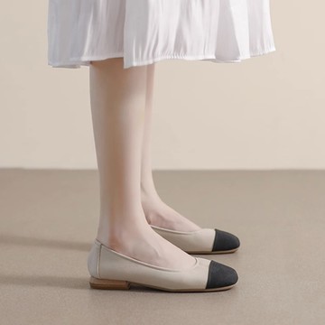 【LN】現+預 方頭透氣軟底拼色淺口平底鞋(長腿/休閒/女鞋/百搭)