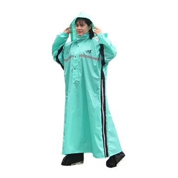 Moto cap 鈦鴻 太空套頭半開連身雨衣 雙側開 可加大 可背包 M305  湖綠色  2XL