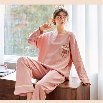 AKARA 粉色派對長袖長褲睡衣居家服套裝(儀式感/睡覺節奏/好睡眠帶來好心情)