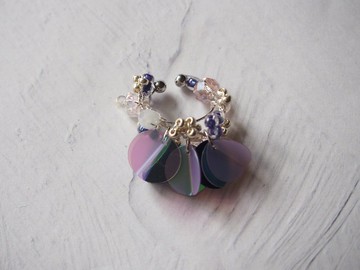 珠花耳夾（海軍藍）