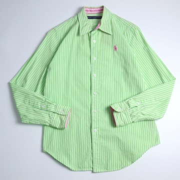 Vintage 古著Polo Ralph Lauren 青蘋果色古著襯衫推薦| (舊)蝦皮-購物