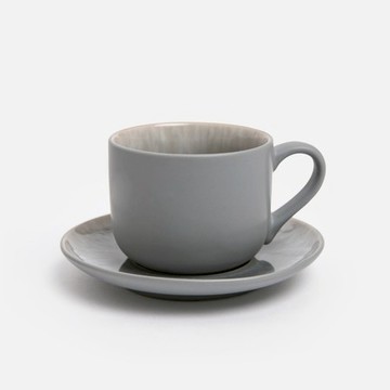 查莉陶瓷杯碟組150mL 渲紋藍灰