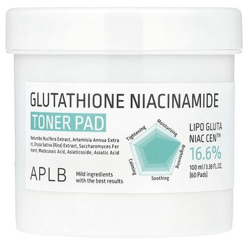 APLB, 谷胱甘肽煙醯胺爽膚水棉片，60 片，3.38 液量盎司（100 毫升）