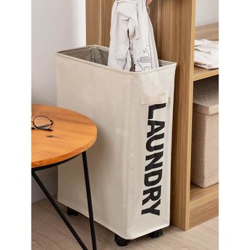 家用布藝瑜伽墊收納筐臟衣籃臥室衣物整理可折疊帶輪裝臟衣服簍子