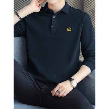 秋季保羅polo衫男士翻領長袖t恤有領商務休閑帶領打底衫內搭秋衣