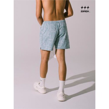 SOFRSH牛仔短褲美式復古水洗五分寬松做舊局部手工破壞工藝