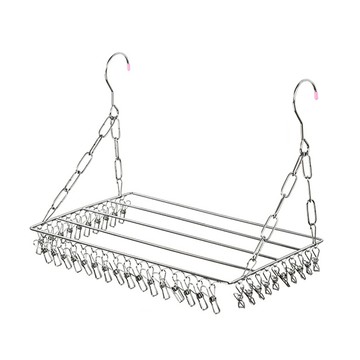 多功能窗台曬衣架 Set 36夾 加粗款  不鏽鋼 銀色  40 x 25 x 25cm  1組