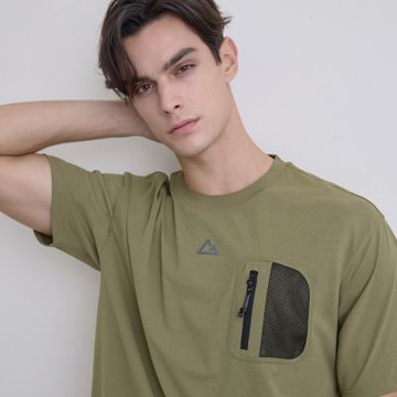 GIORDANO 男裝輕薄防曬短袖上衣 G-Motion Nature系列 - 21 馬提尼綠